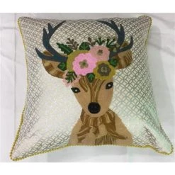 Only Natural Linen Cushion Deer
