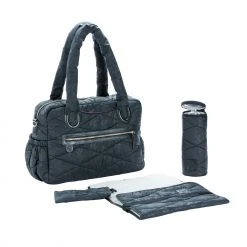 Lässig Lassig Baby Bag Glam Pacific Flower Black Bath & Changing