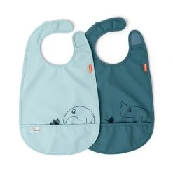Done By Deer Bib Velcro 2 Pack Deer Friends Feeding