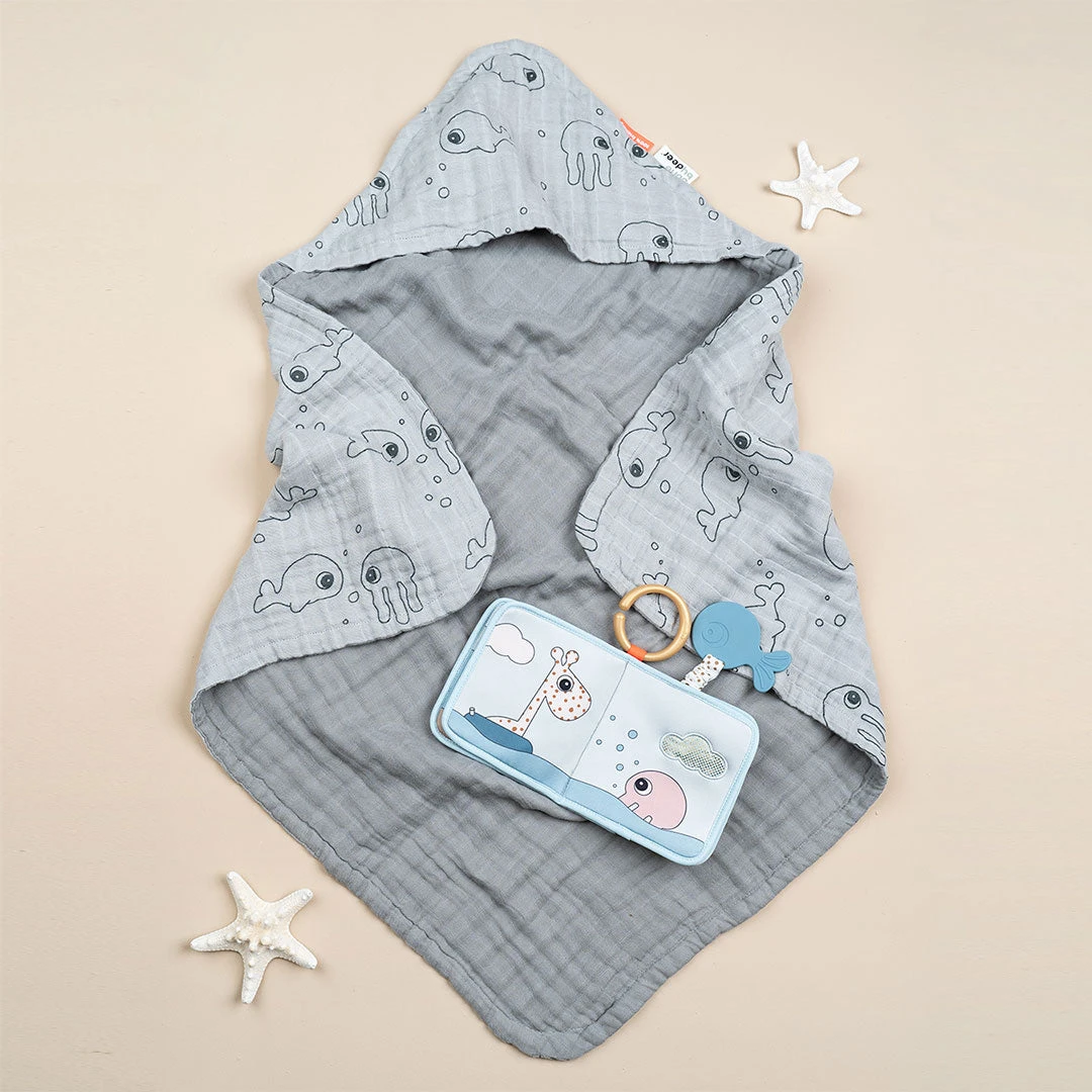 Done By Deer Bath & Changing Hooded Towel Sea Friends 8 Done By Deer Bath & Changing Hooded Towel Sea Friends
