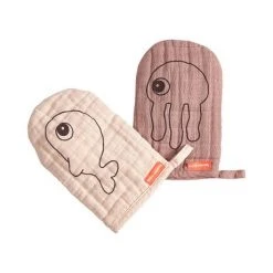 Done By Deer Bath & Changing Wash Cloth 2- Pack Sea Friends
