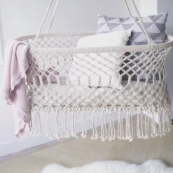 Detuin Baby Furniture Hanging Crib Macrame