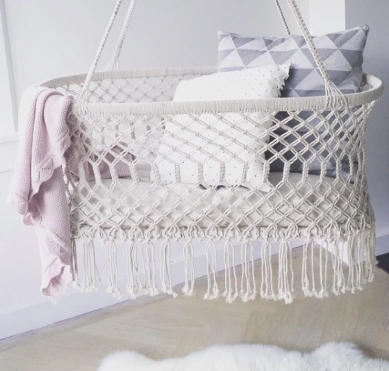 Detuin Baby Furniture Hanging Crib Macrame 3 Detuin Baby Furniture Hanging Crib Macrame