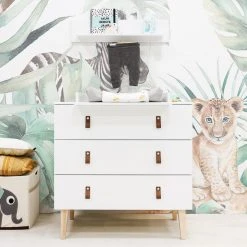 Bopita Indy 3 Drawer Dresser White/ Natural Baby Furniture