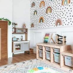 Ikea Trofast Combination Wood + 6 Boxes