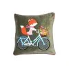 Only Natural Cushion Girl On Bike Linen