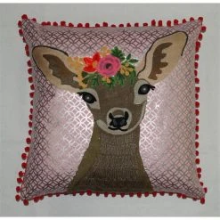 Only Natural Linen Cushion Deer