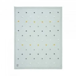 Lässig Lassig Knitted Blanket Dots 80x110cm Linen