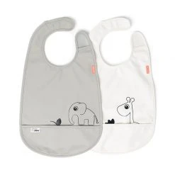 Done By Deer Bib Velcro 2 Pack Deer Friends Feeding