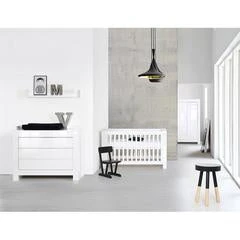 Kidsmill Somero White Glossy Cot 120 X 60 Baby Furniture