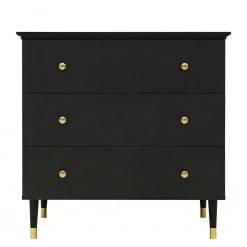 Bopita Cloë Matt Black Dresser 3 Drawers Baby Furniture