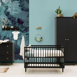 Bopita Cloë Matt Black Dresser 3 Drawers Baby Furniture