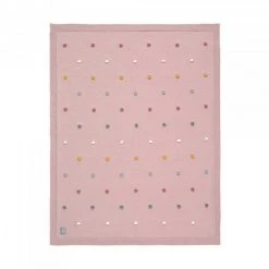 Lässig Lassig Knitted Blanket Dots 80x110cm Linen