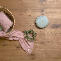 Lässig Lassig Knitted Blanket Dots 80x110cm Linen