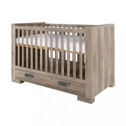 Kidsmill Lodge Grey Oak Cot-Bed 70x140 Incl. 2 Drawers Baby Furniture