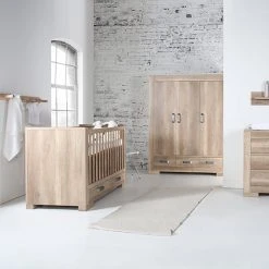 Kidsmill Baby Furniture Lodge Grey Oak Cot 60x120