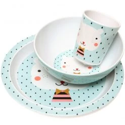 Petit Monkey Melamine Plate Border Drops Feeding