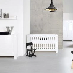 Kidsmill Baby Furniture Somero White Glossy Cot Bed 140 X 70