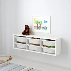 Ikea Trofast Wall Storage Combination + 6 Boxes