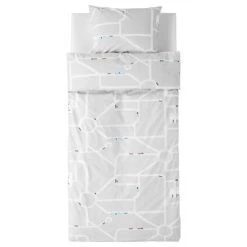 Ikea Linen Duvet Cover Set Upptag Cars 140x200