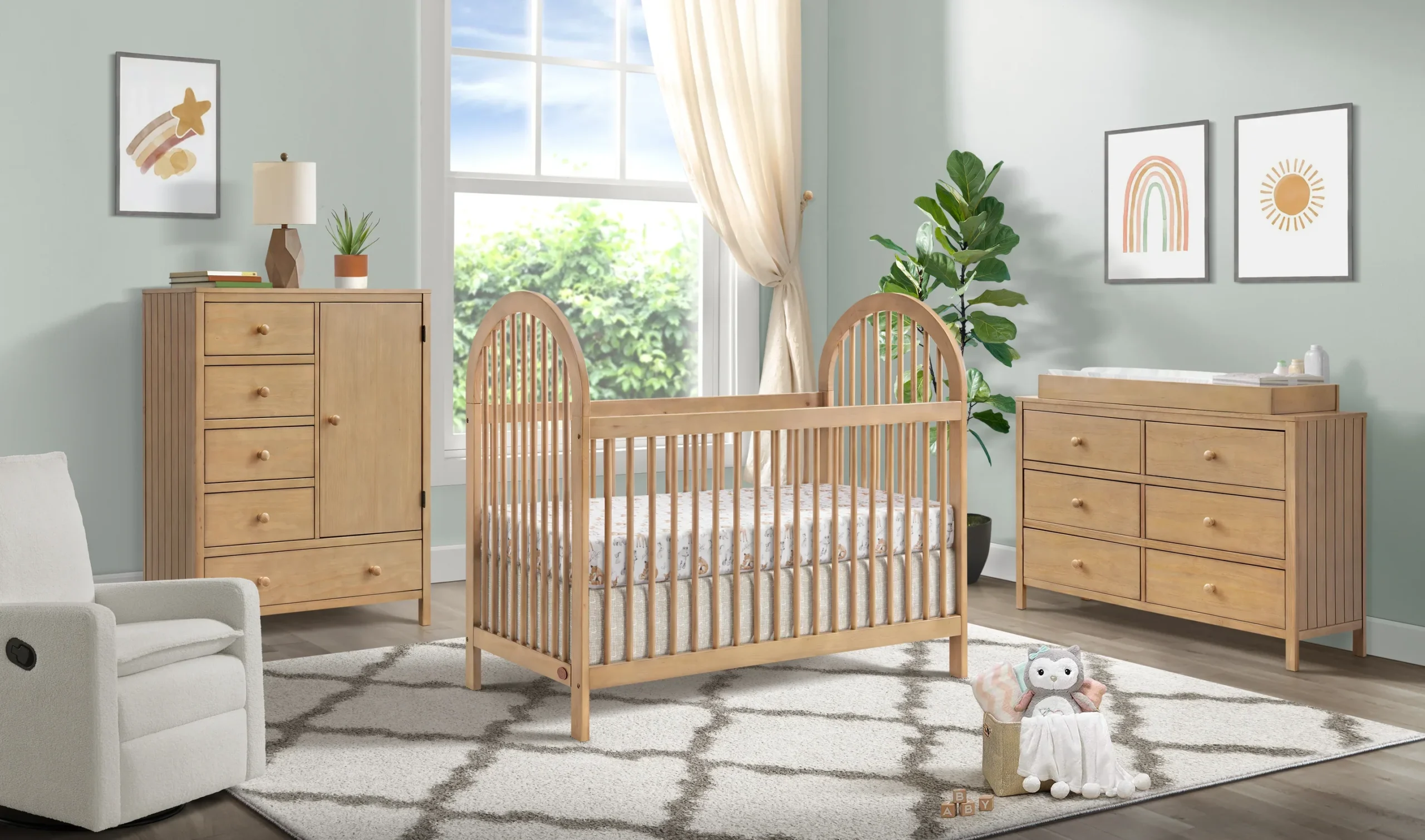 Kids Living Official Shop -Kids Living Official Shop Everlee Island Crib Brown Angle Lifestyle scaled